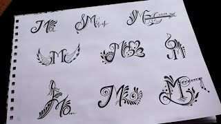 How to draw different types of M letter tattoo designs || 9 different m letter tattoo ideas