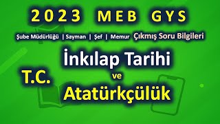 Meb Görevde Yükselme Sınavı İnkılap Tarihi Soruları 2023 Çıkmış Sorular Izi