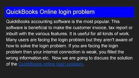 QuickBooks Online login problems