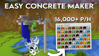 Minecraft Concrete Maker Tutorial 26.1 | Easy Concrete Maker/Factory Tutorial - 16k Per Hour!