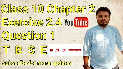 Class 10 Math Chapter 2 Exercise 2.4 Question 1 |বহুপদ রাশিমালা| ‎@tripuramath TBSE #banglamedium