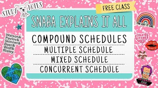 SNABA Explains It All: Compound Schedules, Multiple Schedule, Mixed Schedule, Concurrent Schedule