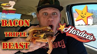 Hardee&#39;s ⭐Triple Bacon Beast Burger⭐ Food Review!!!