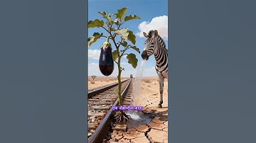 Zebra saved the brinjal tree from drying up by watering it 😭 #ai​ #save​ #tree​ #zebra​