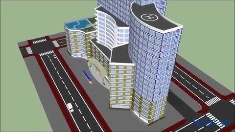 SketchUp Animations 3D Simulation - Construction Sequence - Building Tower / Skycraper