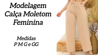 Como fazer MOLDE CALÇA MOLETOM FEMININA COM NERVURAS