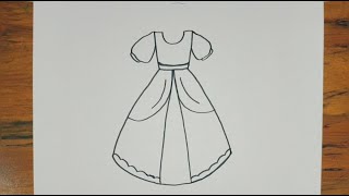 how to draw dress - cara menggambar gaun
