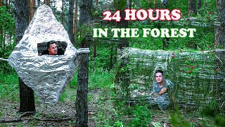 HOUSE IN THE FOREST - 24 HOURS IN THE FOREST - HOUSE ON A TREE by Interesting Ficus 2,351 views 2 years ago 12 minutes, 56 seconds