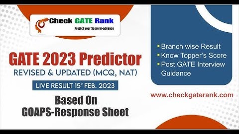 GATE 2023 Score, Rank Predictor is Ready to Use