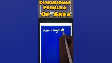 Trick to find Dimensional formula of Area || Dimensional Formulas in Telugu || Units and Measurement