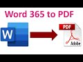 How to Convert Word to PDF | Word Office 365 - Convert Document to PDF