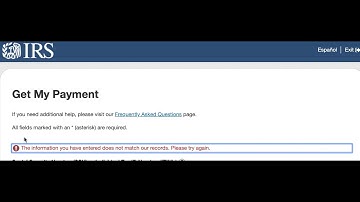 IRS "The Information does not match our records" FIX (Get my Payment Stimulus)