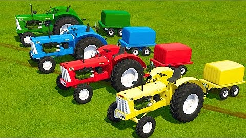 MINI OF COLORS ! TRANSPORTING MINI BRAZIL TRACTOR TO GRASS BALE LOADING ! Farming Simulator 22