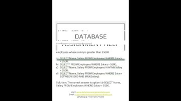 Database Assignment Help