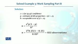 Solved Example 3 Work Sampling Part B | Production / Operations management | MGT713_Topic091