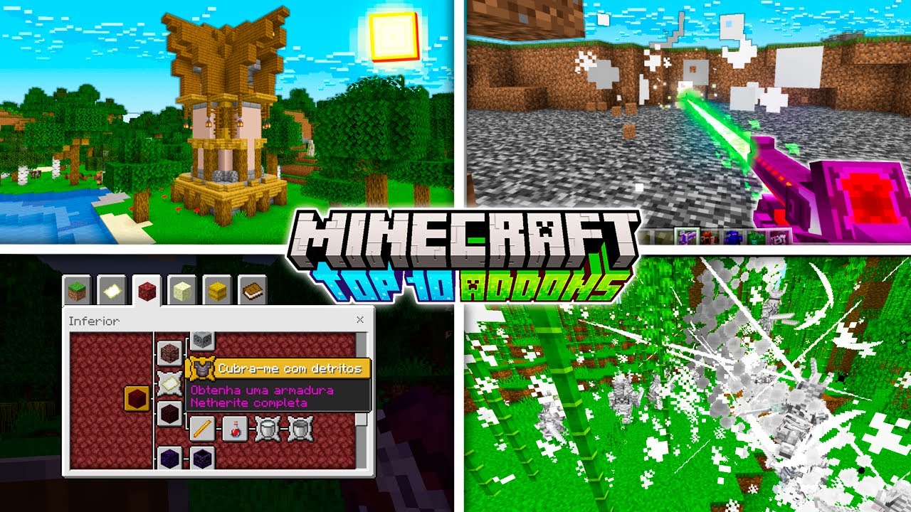 🔥TOP 10 MELHORES ADDONS PARA UM BOM SURVIVAL NO SEU MINECRAFT BEDROCK 1 ...
