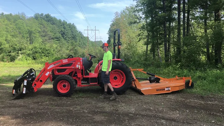 Kioti DK4510 Shuttle Tractor w/ Woods BB72XC Brush Hog & Worksaver Root Grapple