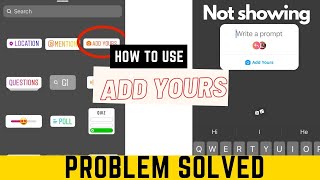 how to enable add yours sticker on story| Instagram add your stickers not showing|add your Instagram