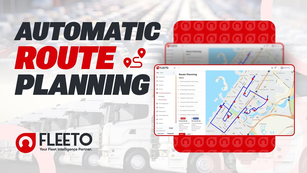Automatic Route Planner tool in Fleeto - YouTube