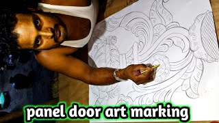 latest model wood carving art panel door Art