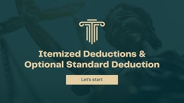 Itemized Deductions (ID) and Optional Standard Deductions (OSD) in 1 Minute