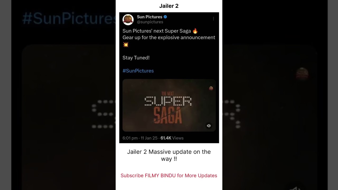 Jailer 2 Announcement Soon Updates ! Super Saga 