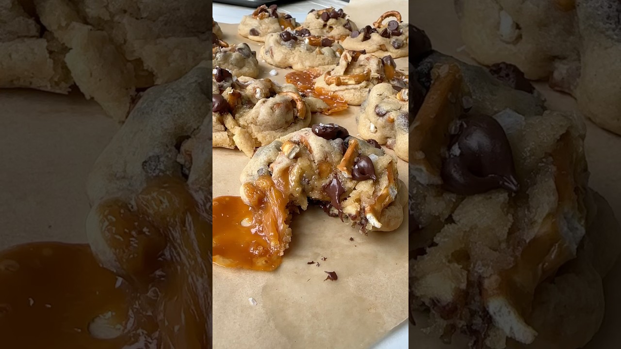 Печенье с солёной карамелью и шоколадной крошкой! Полный рецепт в комментариях 