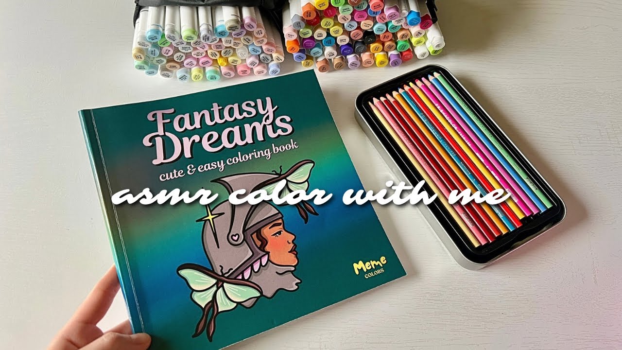 🙂‍↕️🎨 ASMR Coloring my own coloring book | Relaxing marker sounds | Ohuhu & Caliart | Fantasy Dreams