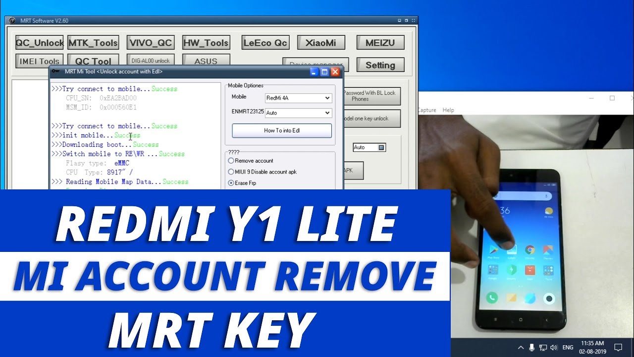 Redmi Y1 Lite ( MDI6 ) Mi Cloud Lock Remove MIUI 10 MRT Key YouTube