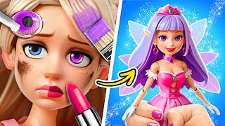 From Barbie to Fairy Doll Makeover Challenge! DIY Miniature Ideas Your Doll