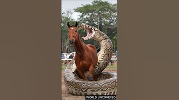 Giant Python vs. Horse: The Battle for Survival #shorts