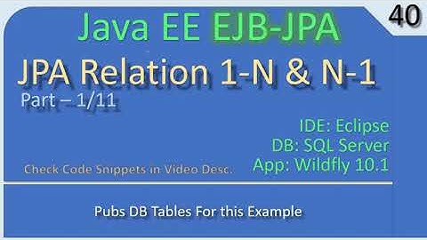 JPA 1 To Many | Part 1 - Pubs DB Schema | JavaEE EJB JPA Tutorials #40