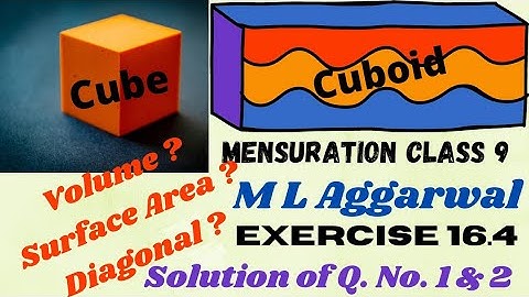 Introduction to Surface Area and Volume of cube and cuboid Mensuration Class 9 ml aggarwal Ex 16.4