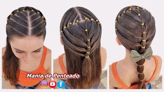 Penteado Fácil com Liguinhas Solto ou Amarração | Easy Hairstyles with  Rubber Bands for Girls 🥰💕 | Goiânia Fashion