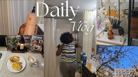 A Productive day at Home | Cleaning my bathroom + cooking Vlog
