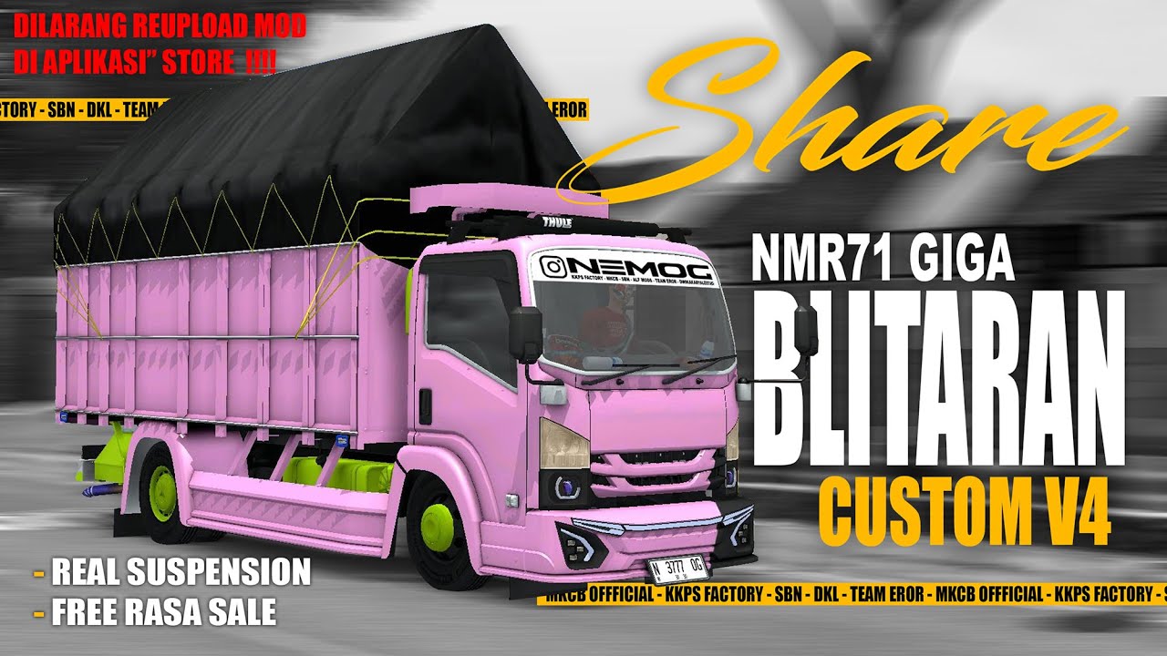 SHAREE!!!! MOD NMR71 GIGA BLITARAN PUSAT (CUSTOM V4) || REAL SUSPENSI || BUSSID MOD INDONESIA