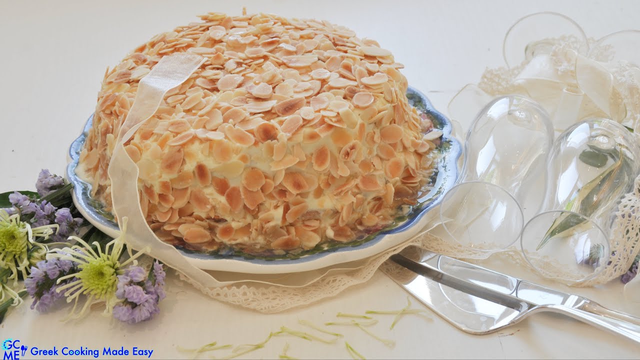 Classic, Easy, Greek Almond Cake aka Nougatina - Κλασική, Εύκολη Τούρτα Αμυγδάλου – Νουγκατίνα | Greek Cooking Made Easy