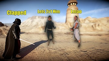 Toxic Team In Hero Showdown 2v1 and Gets Humiliated Then Begs For Mercy - Battlefront 2