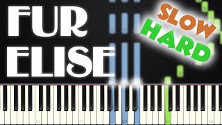 Video thumbnail of "Fur Elise - Beethoven | SLOW HARD PIANO TUTORIAL + SHEET MUSIC by Betacustic"