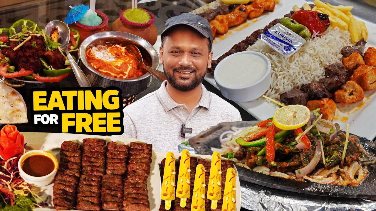 EATING FREE FOR 24 HOURS | Chullo Kabab, Butter Chicken, Kabuli Pulao, Kulfi Falooda | Karachi Food | Street Food PK