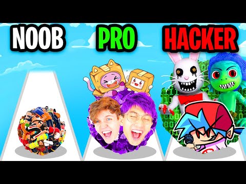 NOOB vs PRO vs HACKER In HUMANS ROLL!? (ALL LEVELS!) 