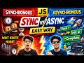 JavaScript Sync vs Async Explained (Easy Way) | Synchronous vs Asynchronous for Beginners