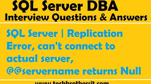 SQL Server | Replication Error, can