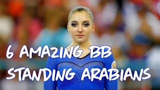 Gymnastics - 6 Amazing Standing Arabians on Beam