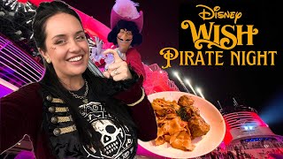 Disney WISH Pirate Night | AquaMouse Water Slide, Dining In Arendelle, & Fireworks At SEA!