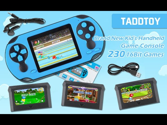 TaddToy 16 Bit Handheld Game Console for Kids Adults, 3.0'' Large Screen  Preloaded 230 HD Classic Retro Video Games with USB Rechargeable Battery &  3