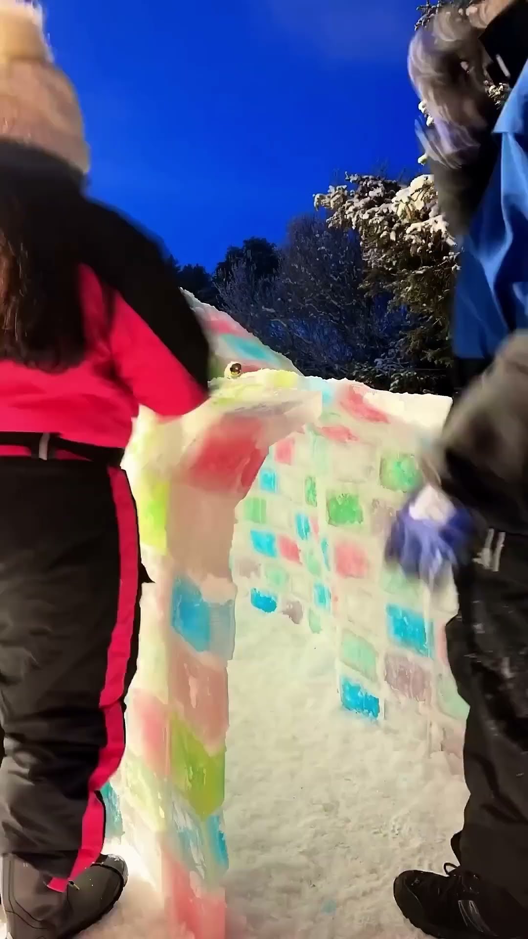 we never knew our dream igloo would be this colorful @MallusinFinland #igloo #winter #ice