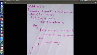 Recursive descent parsing