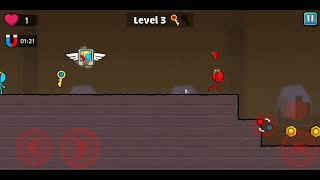 Red & Blue Stickman 2 game play Level 3 screenshot 5