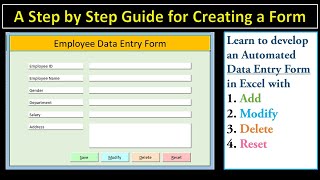 How to Create a Data Entry Form in Excel With Add, Modify, Delete and Reset (Stepbystep Guide)